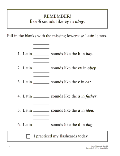 Latin Level 1 page 12