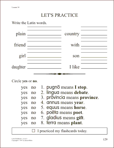 Latin Level 2 page 129