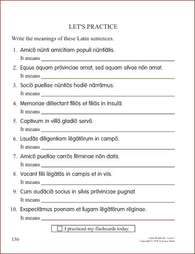 Latin Level 3 page 136
