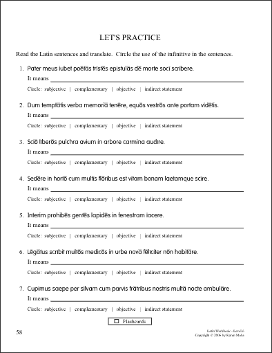 Latin Level 6 page 58