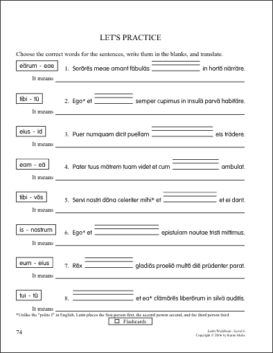 Latin Level 6 page 74