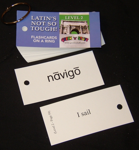 Latin Level 2 Flashcards on a Ring