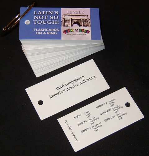 Latin Level 6 Flashcards on a Ring